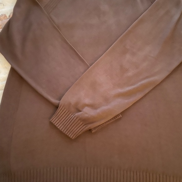 Cullen men’s brown 80% silk 1/4 zip mixed knit preppy cottage sweater, size L - Picture 13 of 15